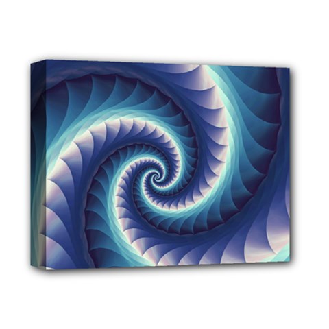 Purple & Aqua Spiral Fractal  Deluxe Canvas 14  x 11  (Stretched) from ArtsNow.com