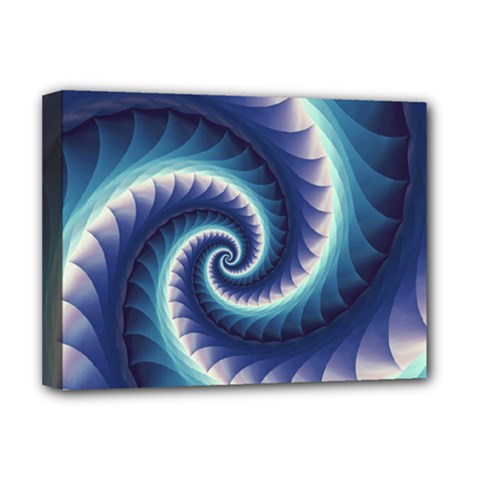 Purple & Aqua Spiral Fractal  Deluxe Canvas 16  x 12  (Stretched)  from ArtsNow.com