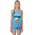 boy Emoji One Piece Boyleg Swimsuit