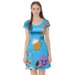 boy Emoji Short Sleeve Skater Dress