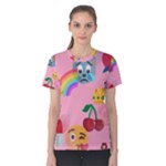 girly Emoji  Women s Cotton Tee