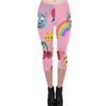 girly Emoji  Capri Leggings 