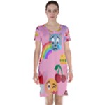 girly Emoji  Short Sleeve Nightdress