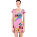 girly Emoji  Short Sleeve Bodycon Dress