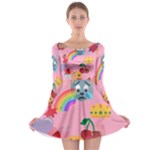 girly Emoji  Long Sleeve Skater Dress