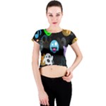 halloween Emoji  Crew Neck Crop Top