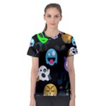 halloween Emoji  Women s Sport Mesh Tee