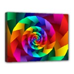 Psychedelic Rainbow Spiral Canvas 16  x 12  (Stretched)