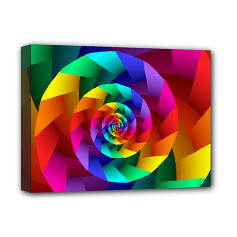 Psychedelic Rainbow Spiral Deluxe Canvas 16  x 12  (Stretched)  from ArtsNow.com