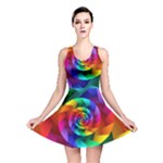 Psychedelic Rainbow Spiral Reversible Skater Dress