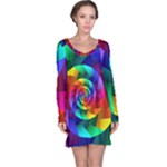 Psychedelic Rainbow Spiral Long Sleeve Nightdress