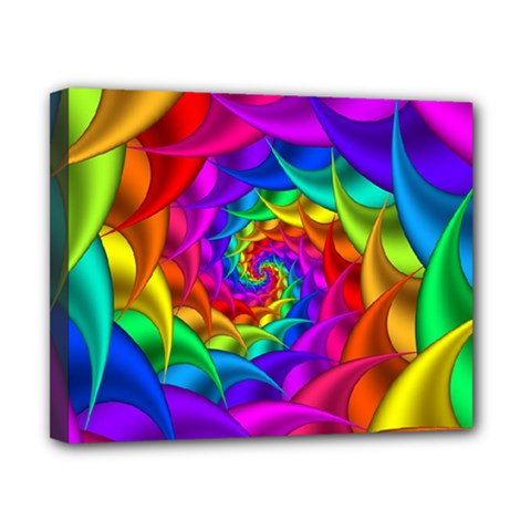 Psychedelic Rainbow Spiral Canvas 10  x 8  (Stretched) from ArtsNow.com