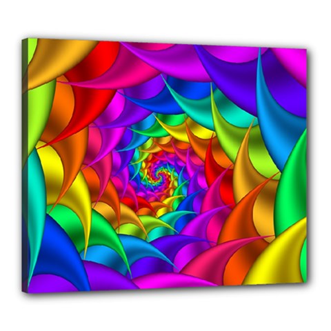 Psychedelic Rainbow Spiral Canvas 24  x 20  (Stretched) from ArtsNow.com