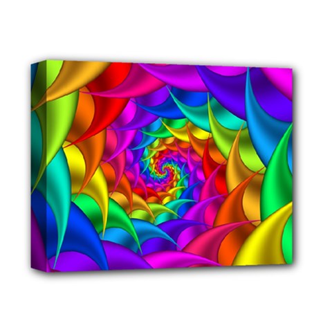 Psychedelic Rainbow Spiral Deluxe Canvas 14  x 11  (Stretched) from ArtsNow.com