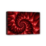 Red Glossy Fractal Spiral Mini Canvas 6  x 4  (Stretched)