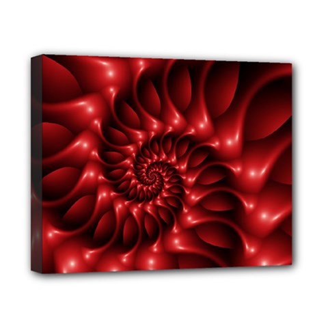 Red Glossy Fractal Spiral Canvas 10  x 8  (Stretched) from ArtsNow.com