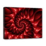 Red Glossy Fractal Spiral Canvas 14  x 11  (Stretched)