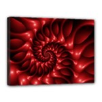 Red Glossy Fractal Spiral Canvas 16  x 12  (Stretched)