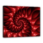 Red Glossy Fractal Spiral Canvas 20  x 16  (Stretched)