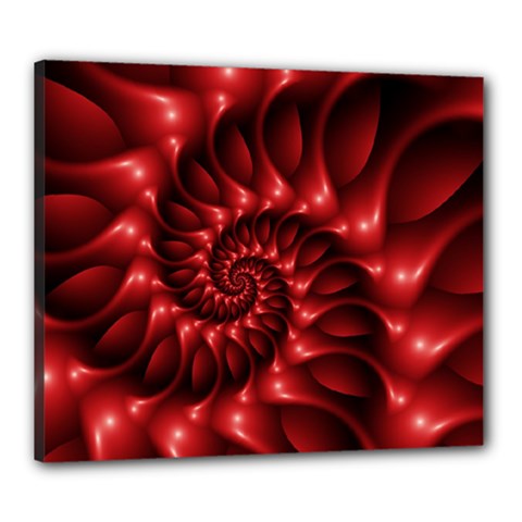 Red Glossy Fractal Spiral Canvas 24  x 20  (Stretched) from ArtsNow.com