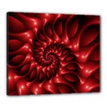 Red Glossy Fractal Spiral Canvas 24  x 20  (Stretched)