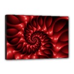 Red Glossy Fractal Spiral Canvas 18  x 12  (Stretched)