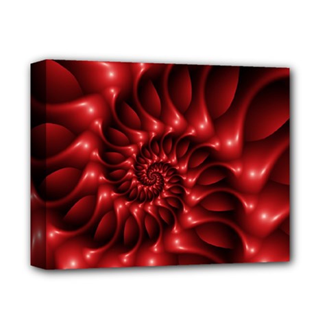 Red Glossy Fractal Spiral Deluxe Canvas 14  x 11  (Stretched) from ArtsNow.com