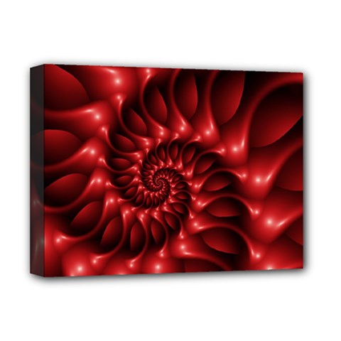 Red Glossy Fractal Spiral Deluxe Canvas 16  x 12  (Stretched)  from ArtsNow.com