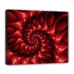 Red Glossy Fractal Spiral Deluxe Canvas 24  x 20  (Stretched)