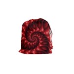 Red Glossy Fractal Spiral Drawstring Pouch (Small)