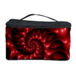 Red Glossy Fractal Spiral Cosmetic Storage Case