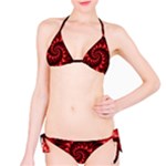 Red Glossy Fractal Spiral Bikini Set