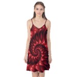 Red Glossy Fractal Spiral Camis Nightgown 