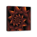 Burnt Orange Dark Spiral Fractal  Mini Canvas 4  x 4  (Stretched)