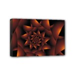 Burnt Orange Dark Spiral Fractal  Mini Canvas 6  x 4  (Stretched)