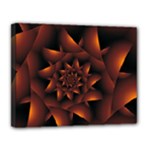 Burnt Orange Dark Spiral Fractal  Canvas 14  x 11  (Stretched)