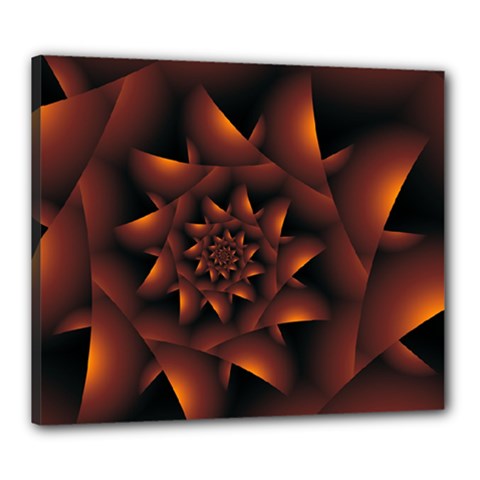 Burnt Orange Dark Spiral Fractal  Canvas 24  x 20  (Stretched) from ArtsNow.com