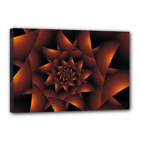 Burnt Orange Dark Spiral Fractal  Canvas 18  x 12  (Stretched) from ArtsNow.com