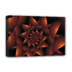 Burnt Orange Dark Spiral Fractal  Deluxe Canvas 18  x 12  (Stretched)