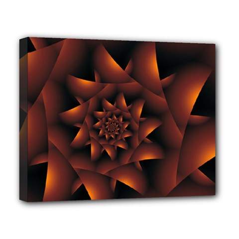 Burnt Orange Dark Spiral Fractal  Deluxe Canvas 20  x 16  (Stretched) from ArtsNow.com