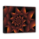 Burnt Orange Dark Spiral Fractal  Deluxe Canvas 20  x 16  (Stretched)