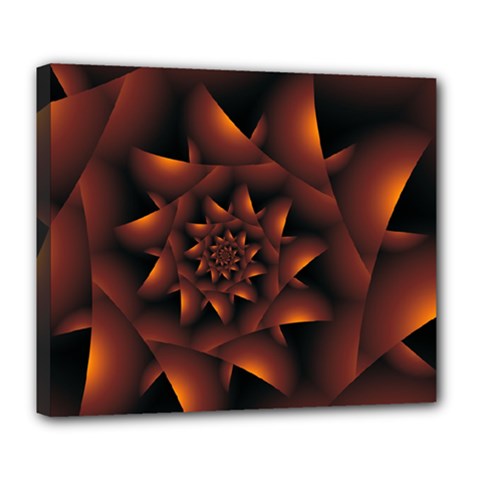 Burnt Orange Dark Spiral Fractal  Deluxe Canvas 24  x 20  (Stretched) from ArtsNow.com