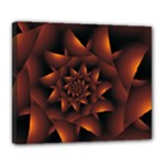 Burnt Orange Dark Spiral Fractal  Deluxe Canvas 24  x 20  (Stretched)