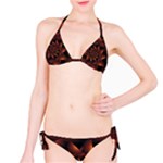 Burnt Orange Dark Spiral Fractal  Bikini Set