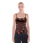 Burnt Orange Dark Spiral Fractal  Spaghetti Strap Top