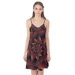 Burnt Orange Dark Spiral Fractal  Camis Nightgown 