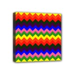 Rainbow Chevron Mini Canvas 4  x 4  (Stretched)