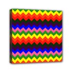 Rainbow Chevron Mini Canvas 6  x 6  (Stretched)