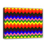 Rainbow Chevron Canvas 16  x 12  (Stretched)