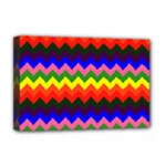 Rainbow Chevron Deluxe Canvas 18  x 12  (Stretched)